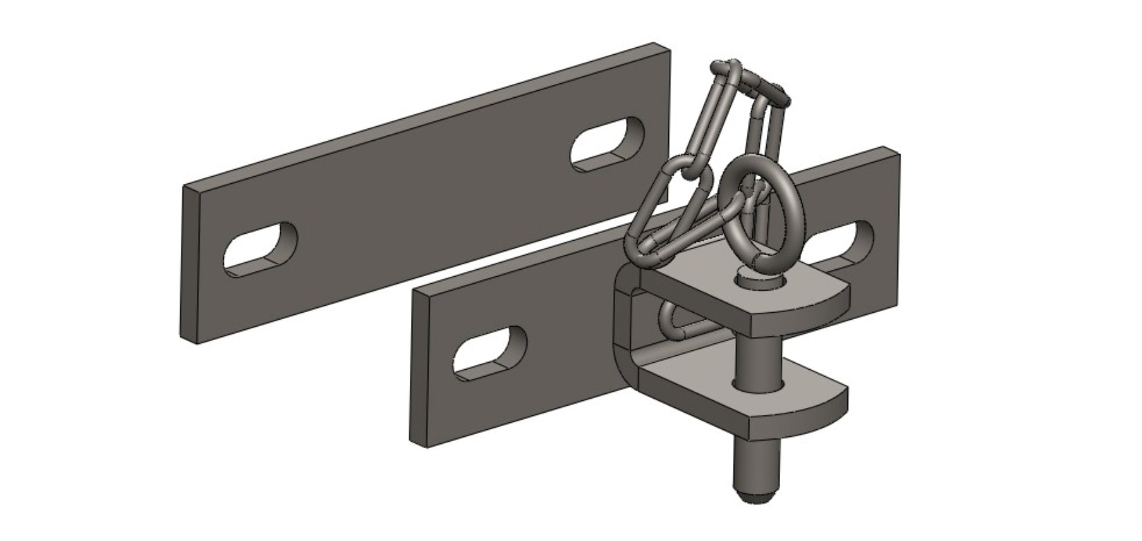 Paire de charnières simple suspension sur plaque de serrage pour poteau de 140 à 170 mm